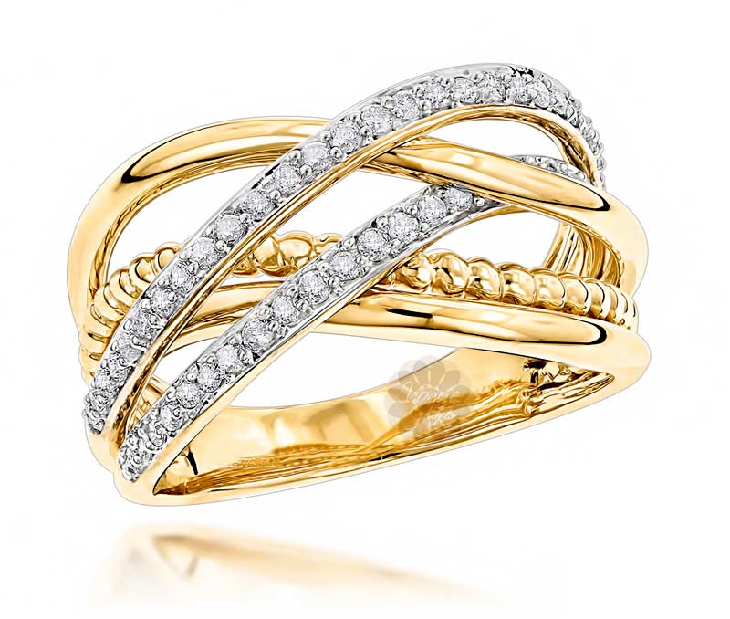 Vogue Crafts & Designs Pvt. Ltd. manufactures Crisscross Gold Ring at wholesale price.